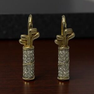 Vintage Hinged Rhinestone Cylinder Earrings – Circa 1938–1946